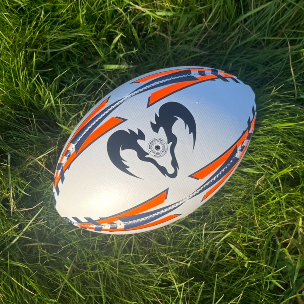 Ram Rugby Micro Soft Feel Size 2.5 training rugby ball for kids, lightweight with padded PVC and no-grip surface.
