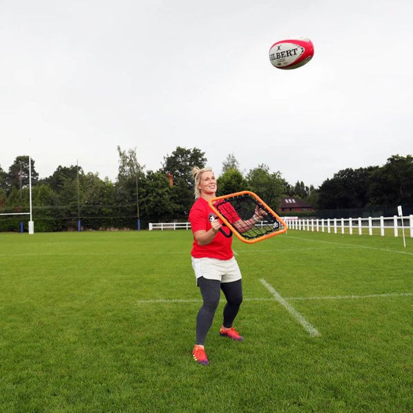 Crazy Catch Freestyle rebound net shown in action with a player training hand-eye coordination and catching skills