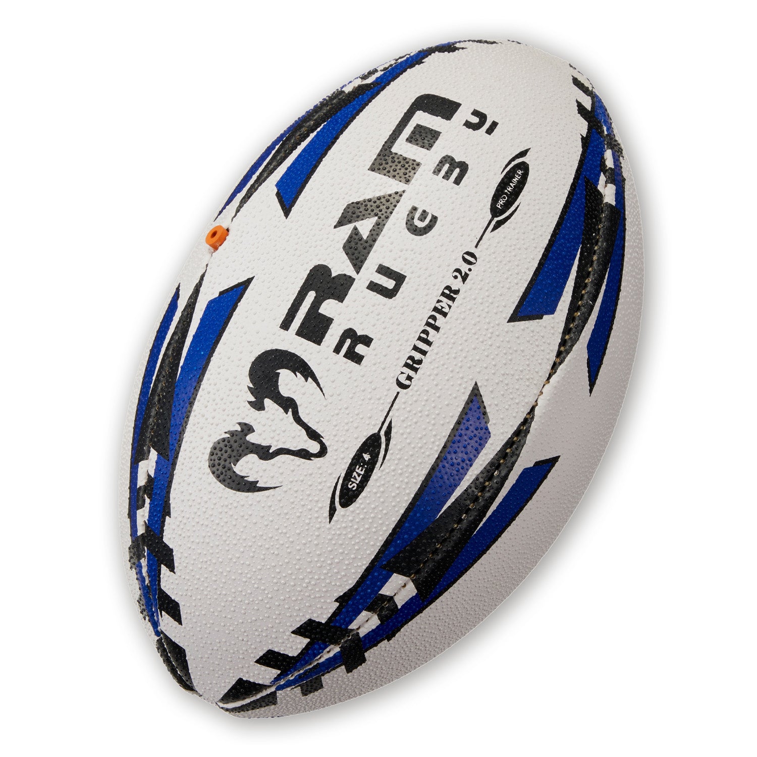 Ram Rugby Gripper 2.0 Pro Trainer Ball in junior size with 3D grip texture and durable polycotton rubber laminate design