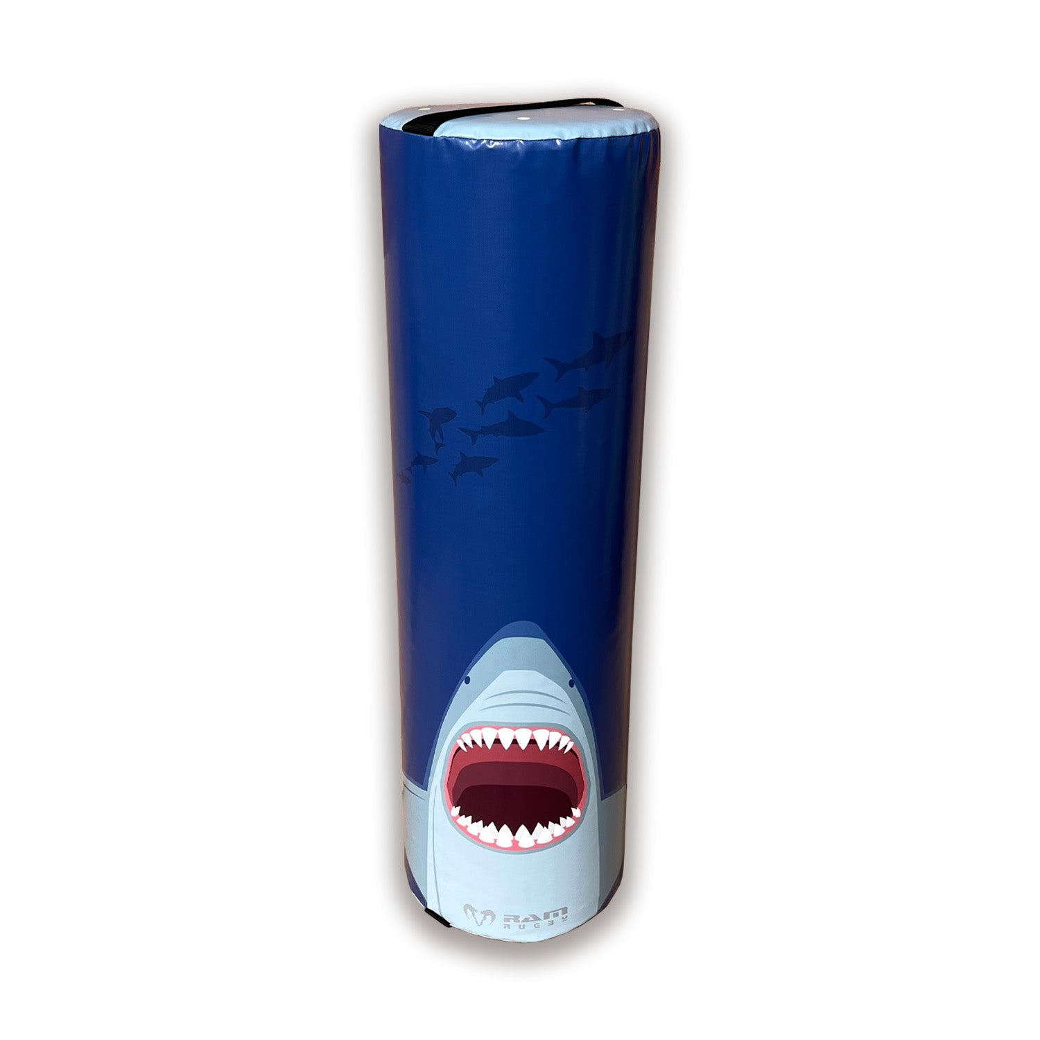 Ram Rugby 8kg kids tackle bag with animal design, water-resistant PVC, foam core, and adjustable straps for ages 7-10