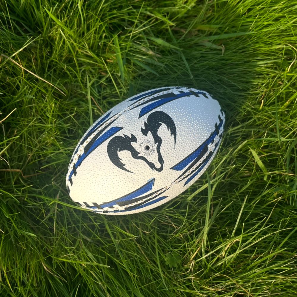 Ram Rugby Mini Rugby Ball size 1 in blue, 15cm air-filled fun kids toy perfect for youth play and promotional events