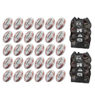 Ram Rugby Squad Trainer Ball Bundle showing 30 size 5 rugby balls and 2 breathable storage bags for team training sessions