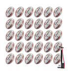 Ram Rugby Squad Trainer Ball Bundle showing 30 size 5 black rugby balls with 2 breathable ball storage bags