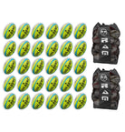 Gilbert G-TR4000 Trainer Neon rugby ball bundle with 30 fluoro balls and 2 breathable size 5 ball bags for training