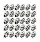 Gilbert G-TR4000 trainer rugby balls in vibrant white and green, stacked neatly with two large breathable ball bags included