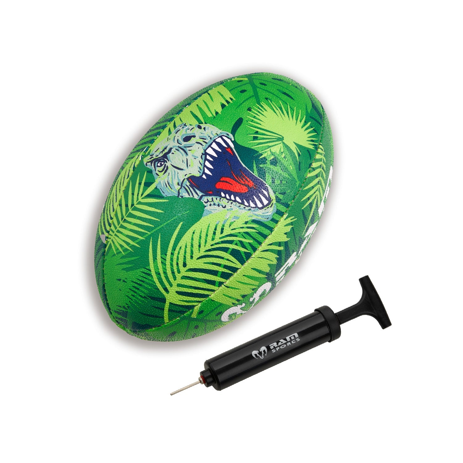 Ram Rugby Animal Design Squad Trainer rugby ball with 3D grip, durable polycotton blend, ideal for all ages training