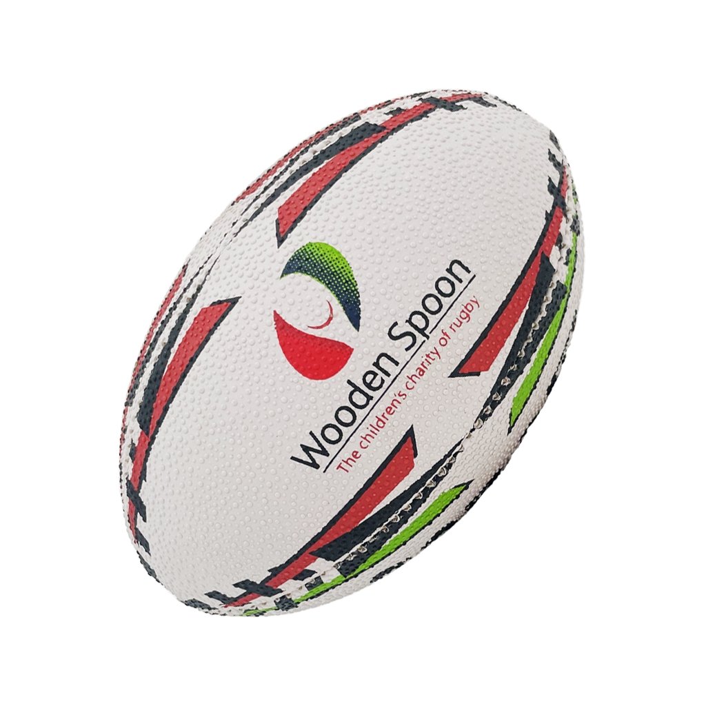 Assorted Ram Rugby custom mini and midi printed rugby balls with logos, perfect for clubs and promotional giveaways