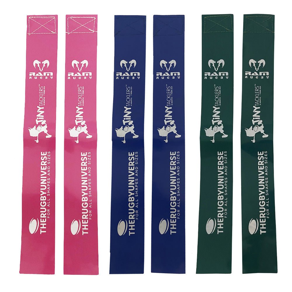 Set of 20 Ram Rugby custom PVC tag rugby tags with printed logo, brightly colored and durable for club use and festivals