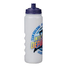 Custom Ram Rugby water bottles with ergonomic design, screw cap, push-pull lid, ideal for team training hydration.