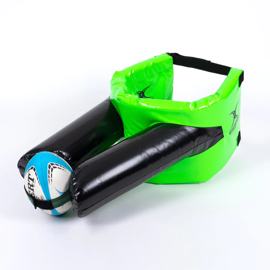 Gilbert Jackal Arms Training Aid by Ram Rugby EU showing senior hit shield designed for rugby breakdown and tackle skill training