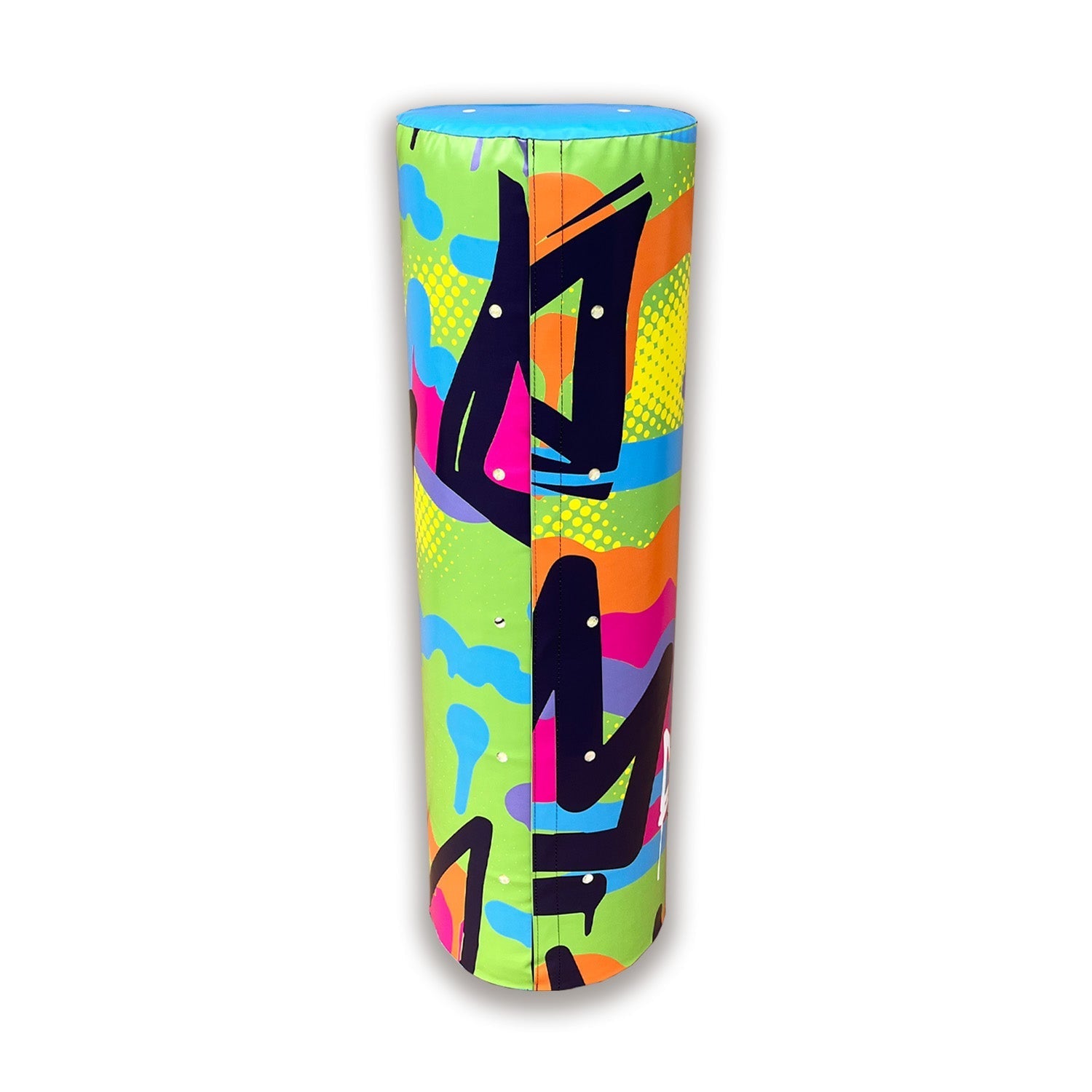 Ram Rugby Graffiti Design Tackle Bag showing durable water-resistant PVC cover and high-density foam core for rugby training