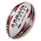 Ram Rugby Gripper 2.0 Pro Trainer Ball in white with 3D grip texture, designed for durable junior rugby training use