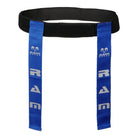 Ram Rugby Tag Rugby Set showing 10 small adjustable black belts with Velcro and 20 durable woven tags for practice