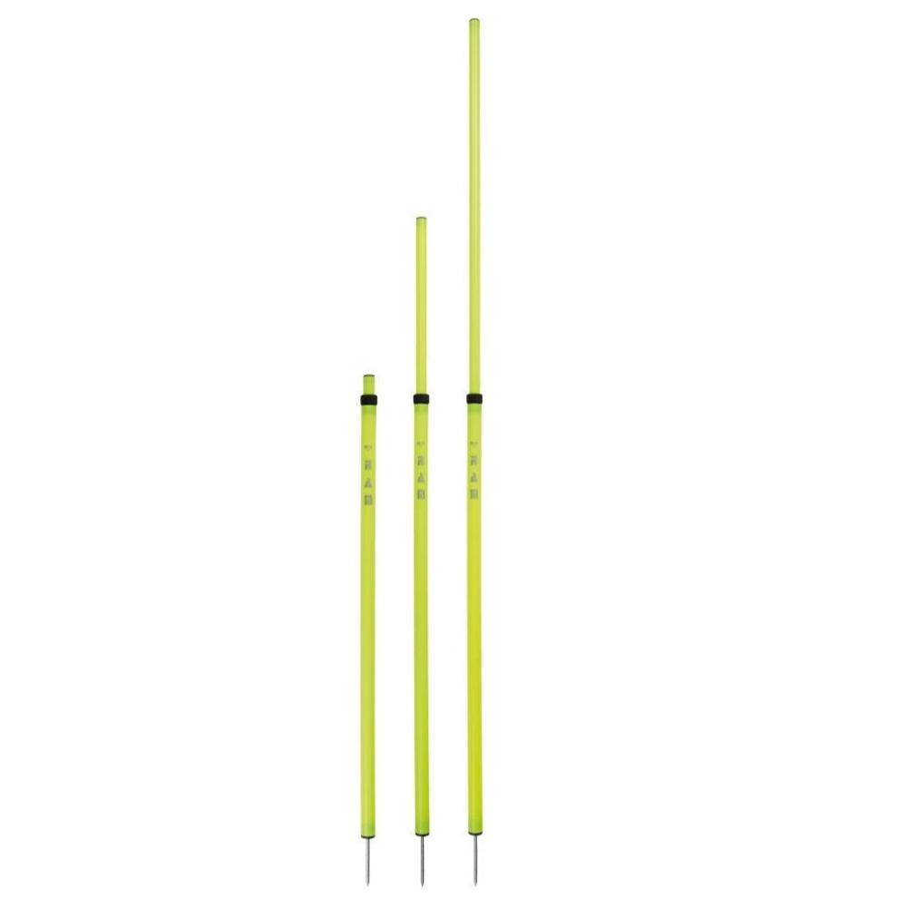 Ram Rugby set of 12 fluorescent yellow telescopic adjustable training poles, durable PVC, ideal for rugby agility drills
