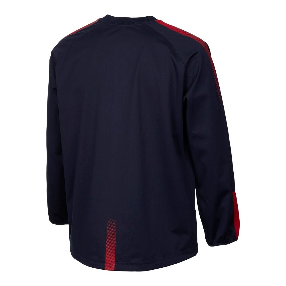 Ram Rugby Edge water-resistant training top in navy with 3PLY bonded softshell fabric and standard fit, ideal for contact training
